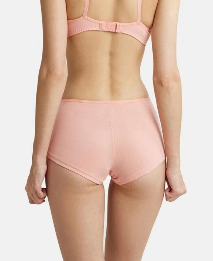 Jockey  Women's High Coverage Super Combed Cotton Elastane Stretch Mid Waist Boy Shorts Panty with Concealed Waistband and Stay Fresh Treatment