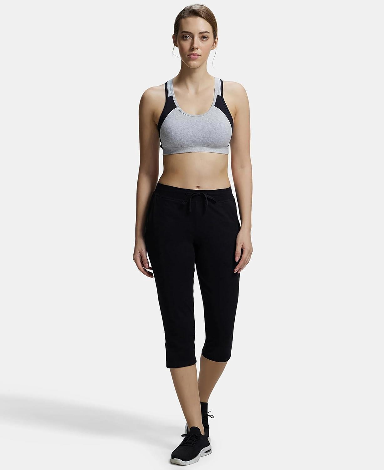 Jockey 1380 Women Super Combed Cotton Active Bra | Wirefree | Padded | Racer Back Styling |