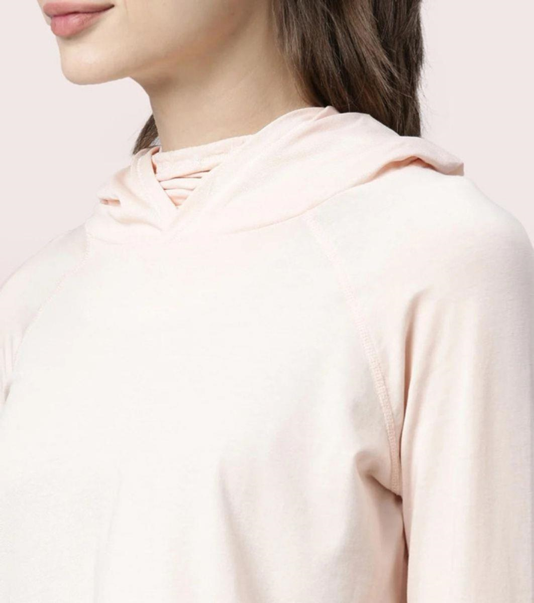 ENAMORE LADIES HOODED MASK TEE|DRY FIT COTTON TEE WITH HOODY & MASK