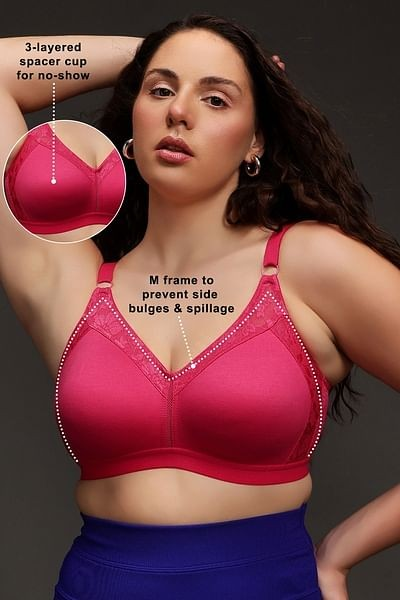 Clovia Cotton Spandex Solid Non-Padded Full Cup Wire Free Spacer Cup Bra