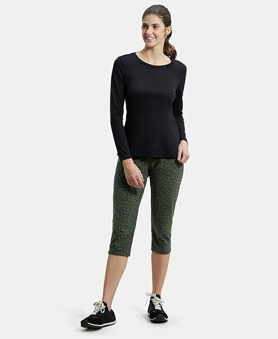 Jockey Women's Super Combed Cotton Rich Relaxed Fit Solid Round Neck Full Sleeve T-Shirt