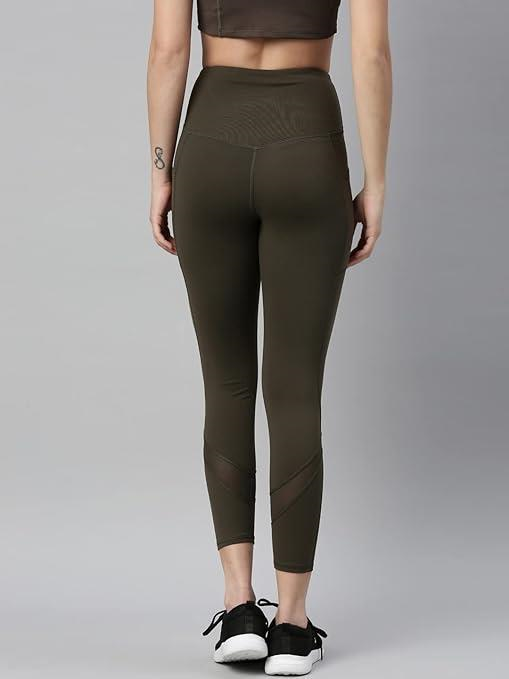Enamor High Rise 7/8th Length Drawstring Closure Active Cotton Legging for Women - Hugged Fit, Quick Dry, Antimicrobial