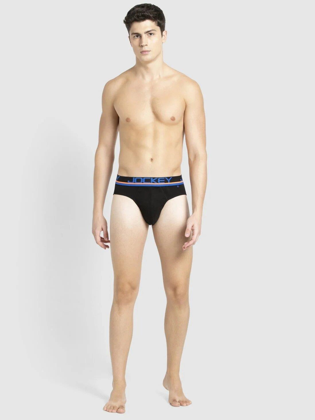 Jockey FP02 Men's Super Combed Cotton Rib Solid Brief with Ultrasoft Waistband