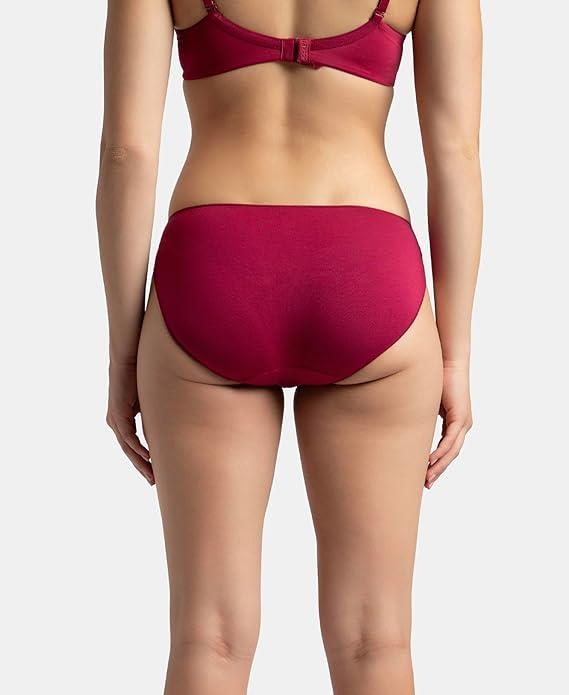 Jockey Women's Medium Coverage Micro Modal Elastane Stretch Mid Waist Bikini Concealed Waistband and Stay Fresh Treatment