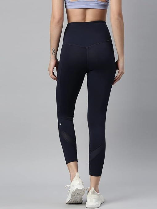 Enamor High Rise 7/8th Length Drawstring Closure Active Cotton Legging for Women - Hugged Fit, Quick Dry, Antimicrobial