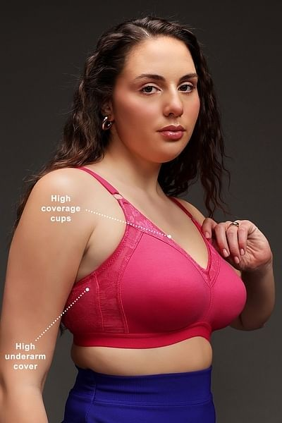 Clovia Cotton Spandex Solid Non-Padded Full Cup Wire Free Spacer Cup Bra