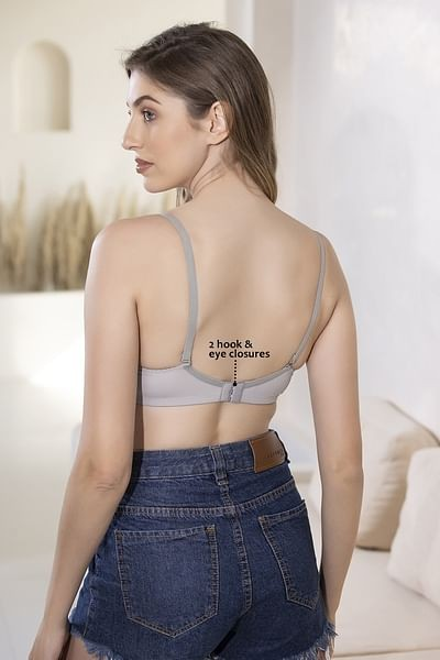 Clovia Women Polyamide Solid Padded Full Coverage Wire Free T-Shirt Bra