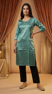 Classic Plain Gaji Silk Straight Kurti