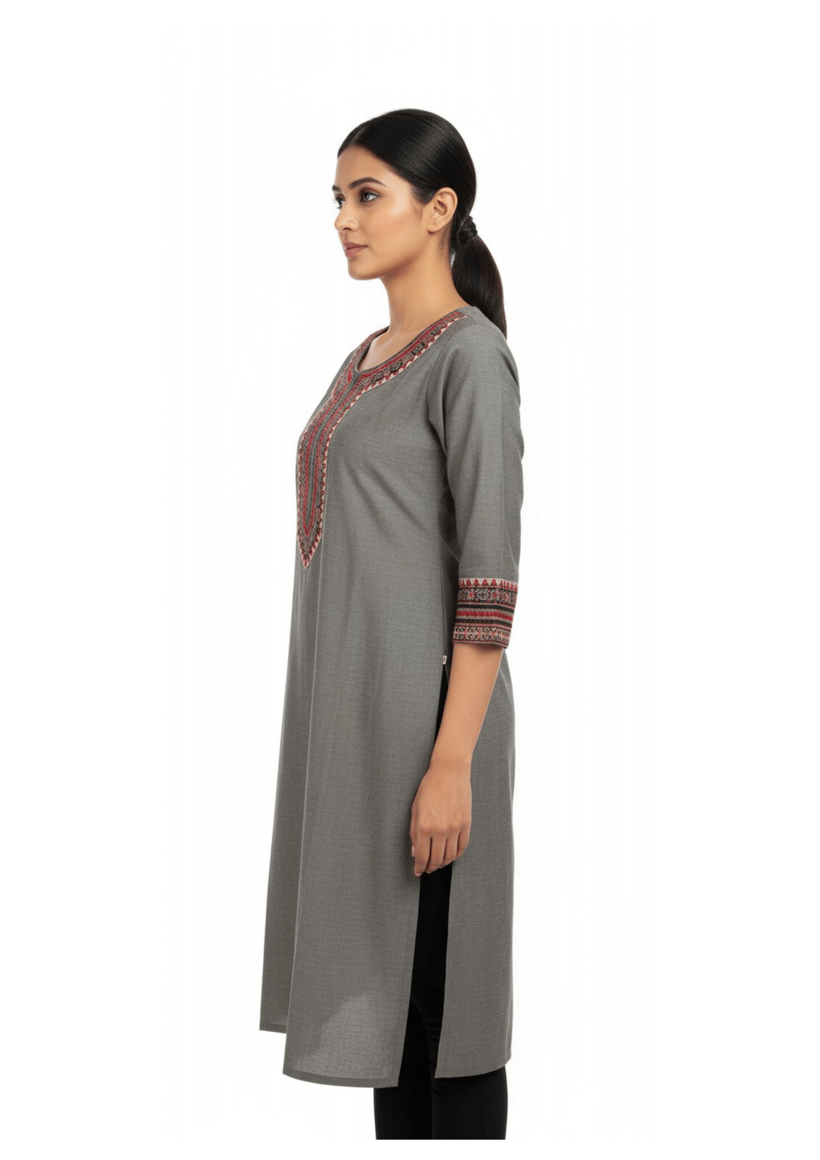 Stylish Long Kurti Highlighting Designer Neck Work