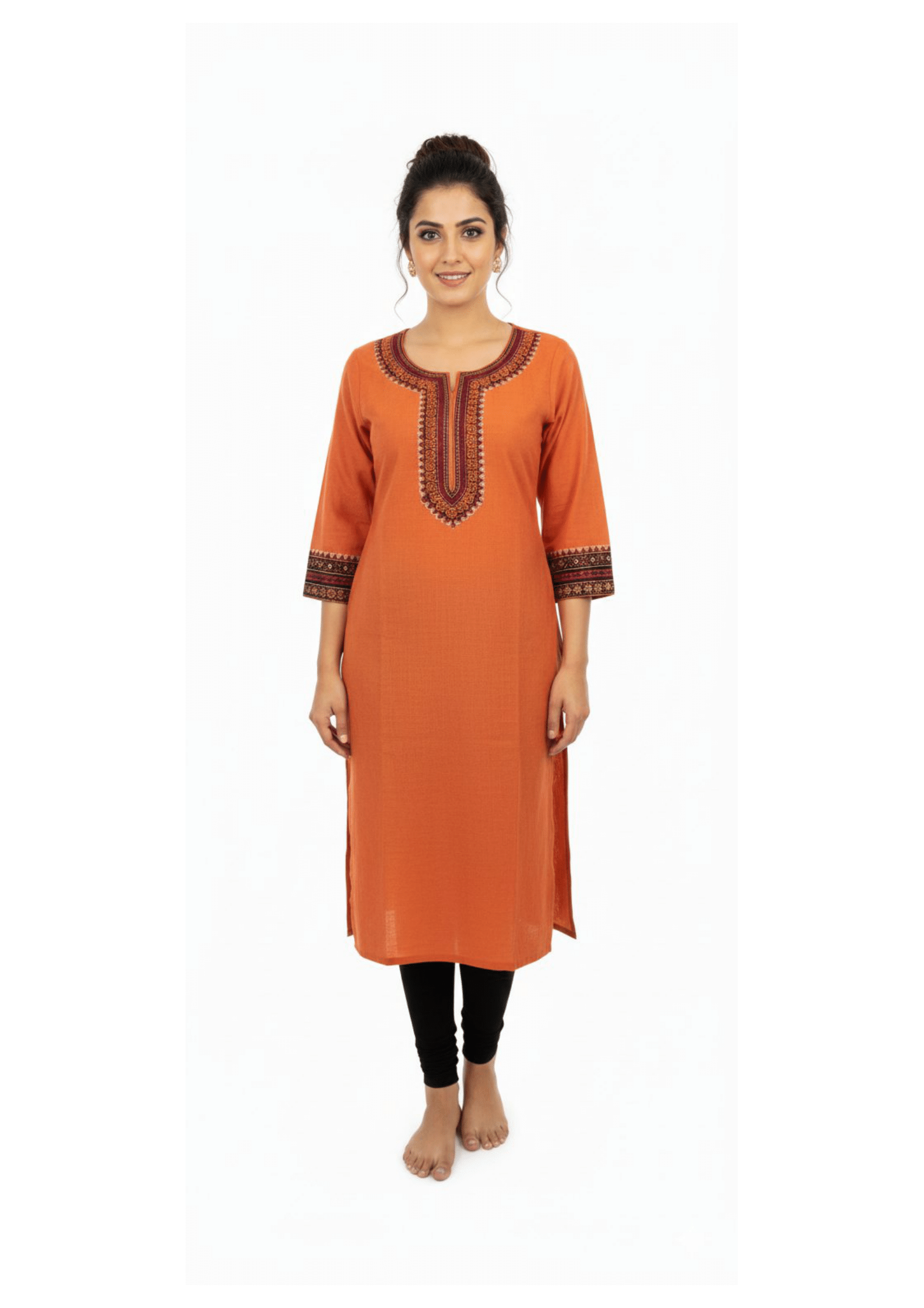 Stylish Long Kurti Highlighting Designer Neck Work