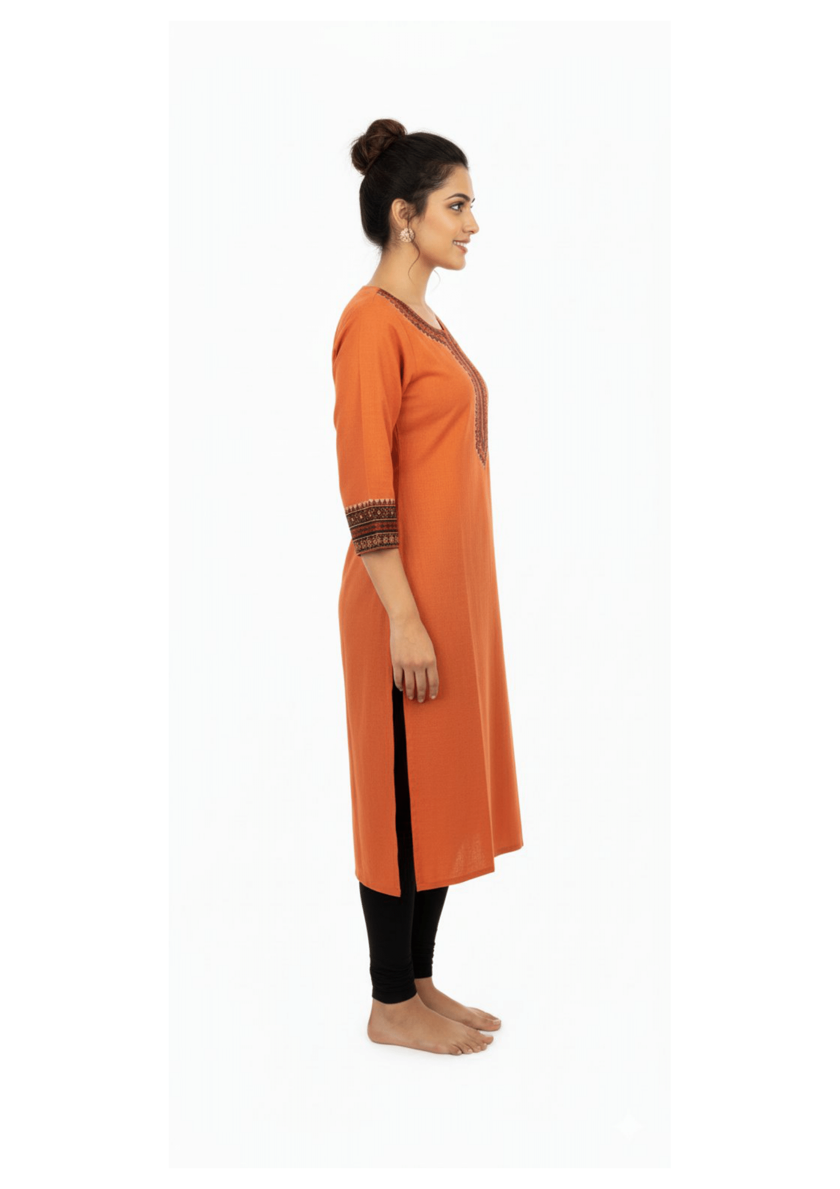 Elegant Hand-Embroidered Round Neck Kurti