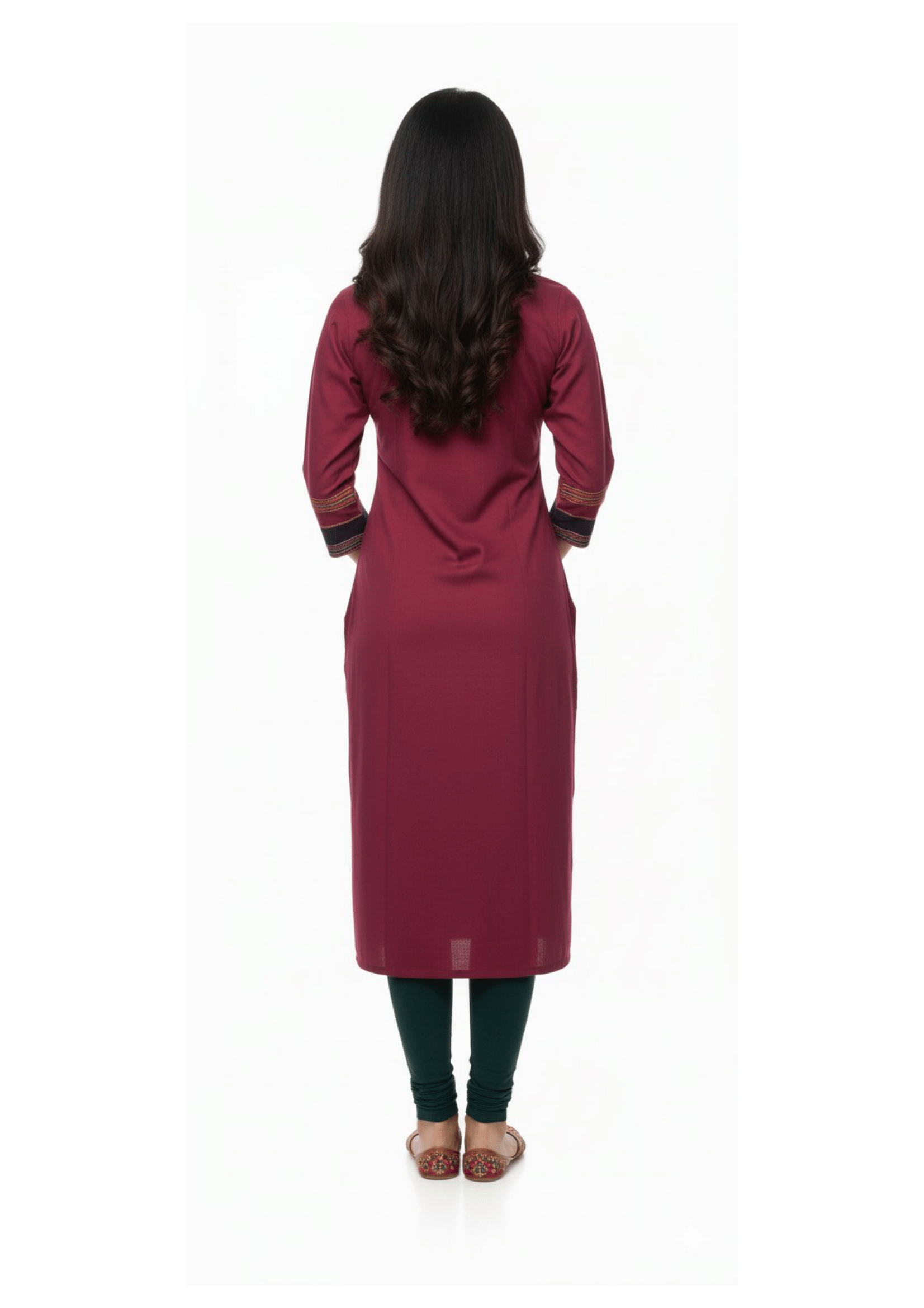 Emerald Kurti with Ethnic Embroidery