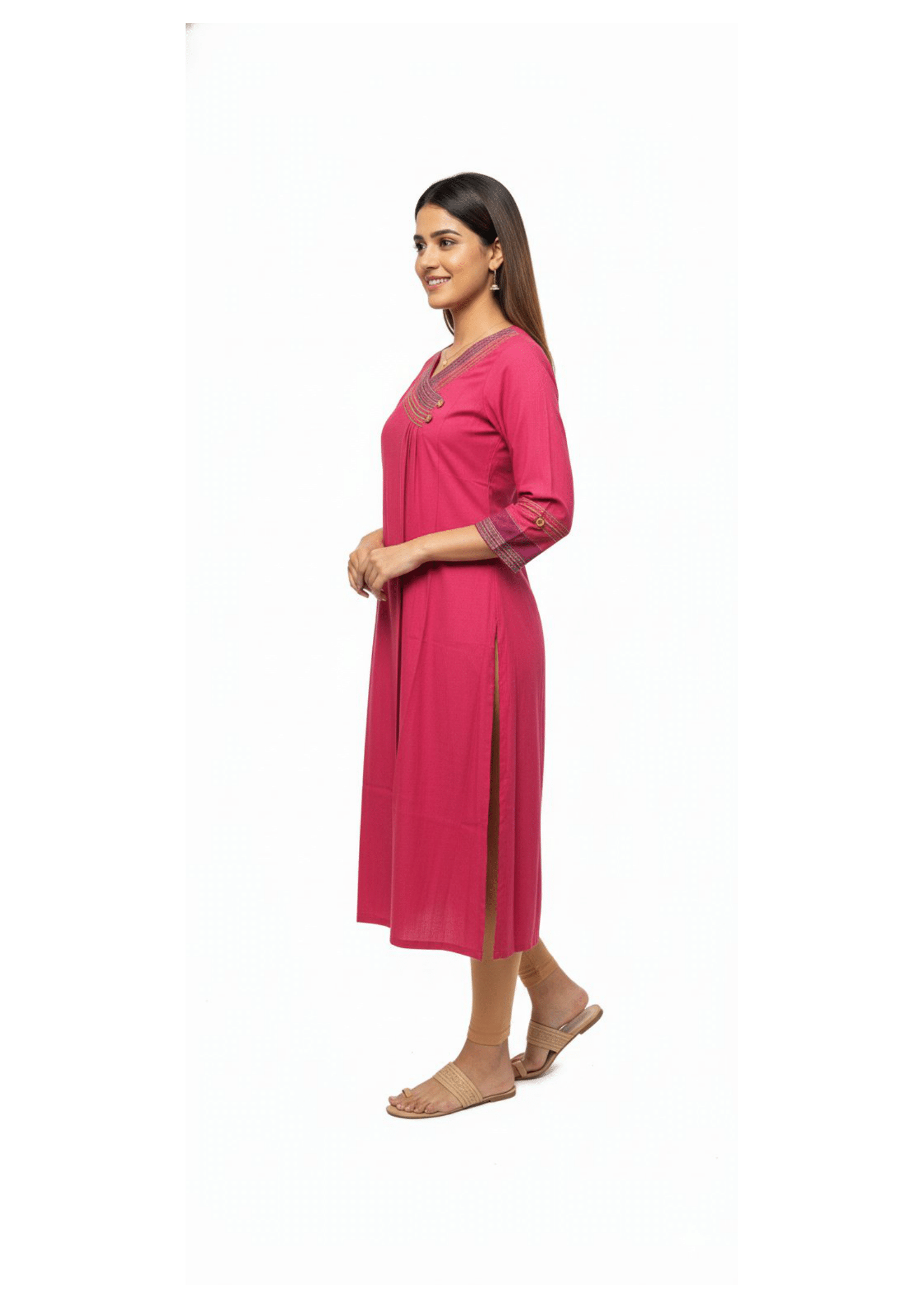 Emerald Kurti with Ethnic Embroidery