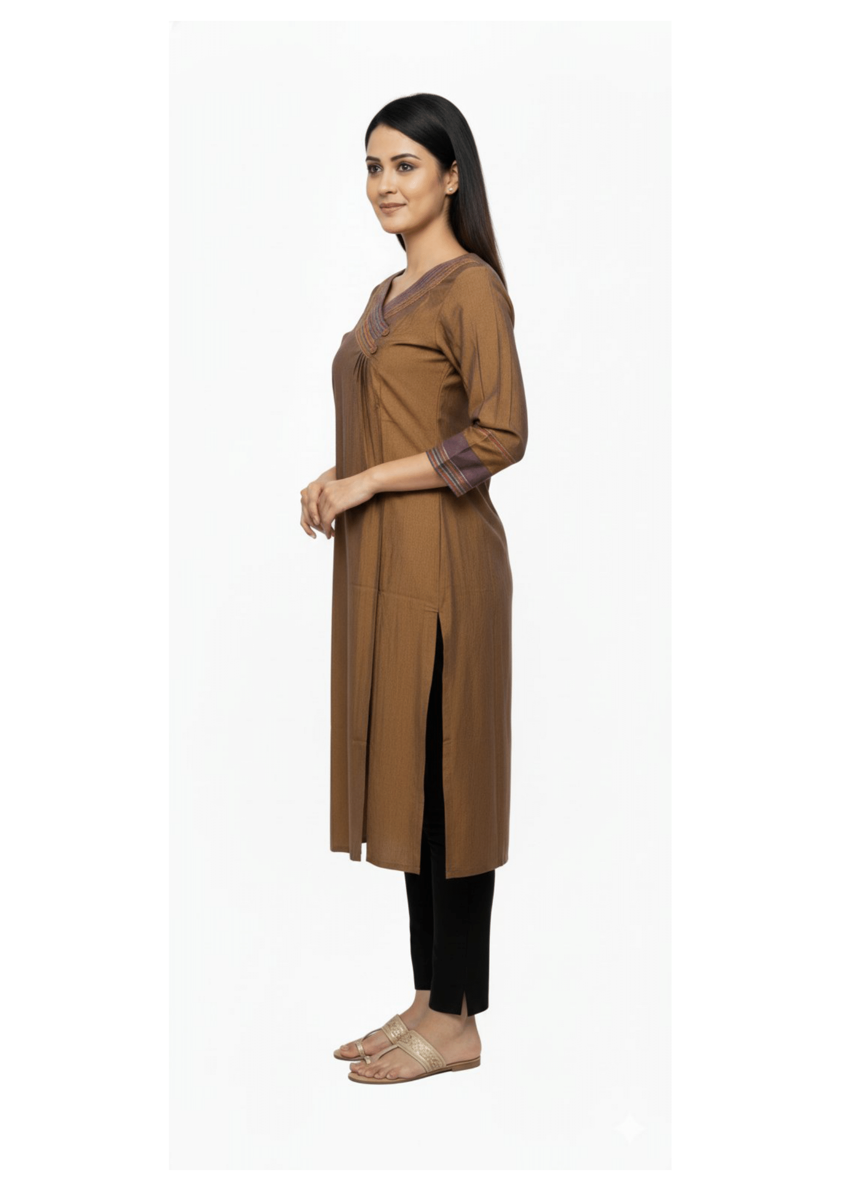 Emerald Kurti with Ethnic Embroidery