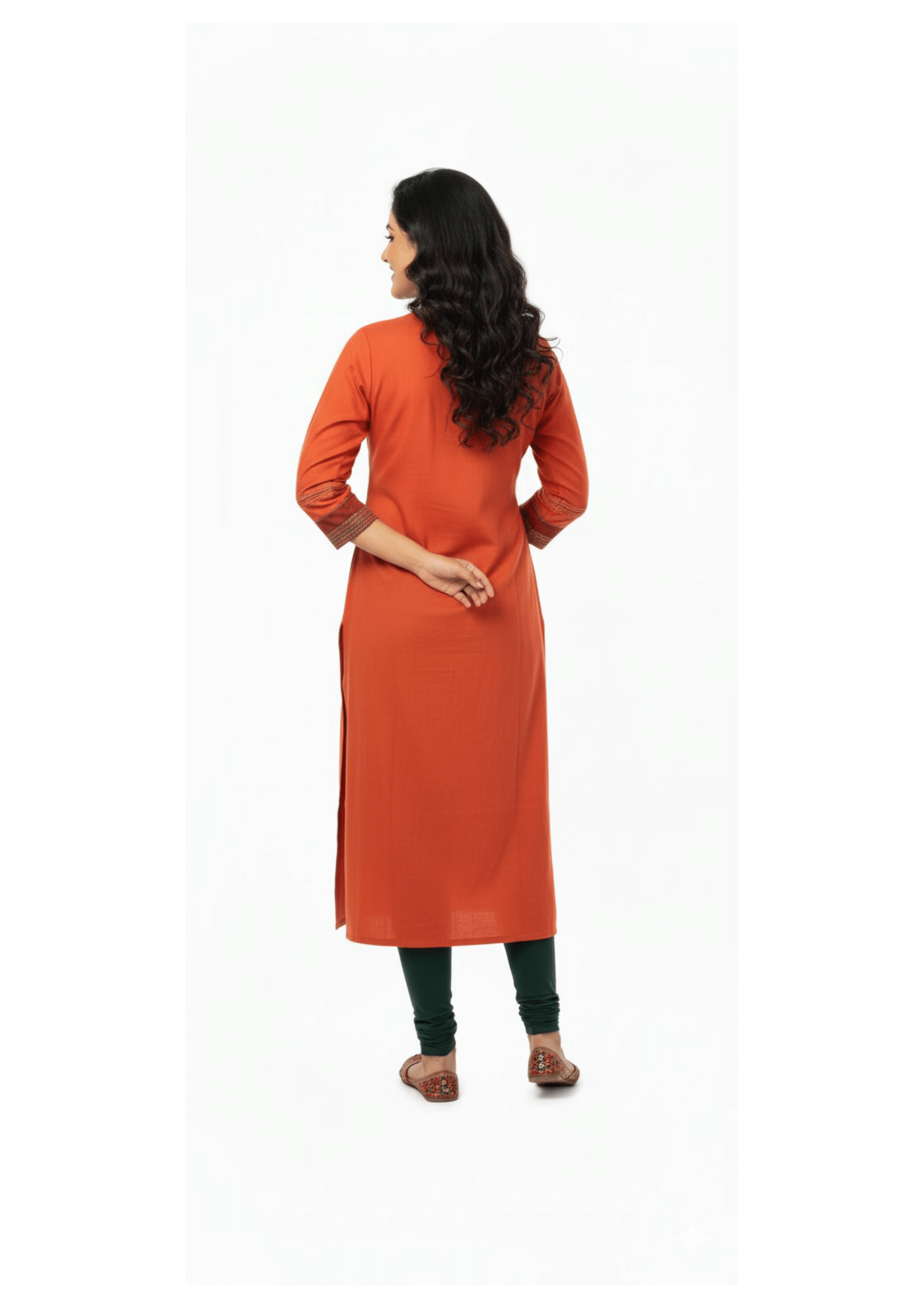 Emerald Kurti with Ethnic Embroidery