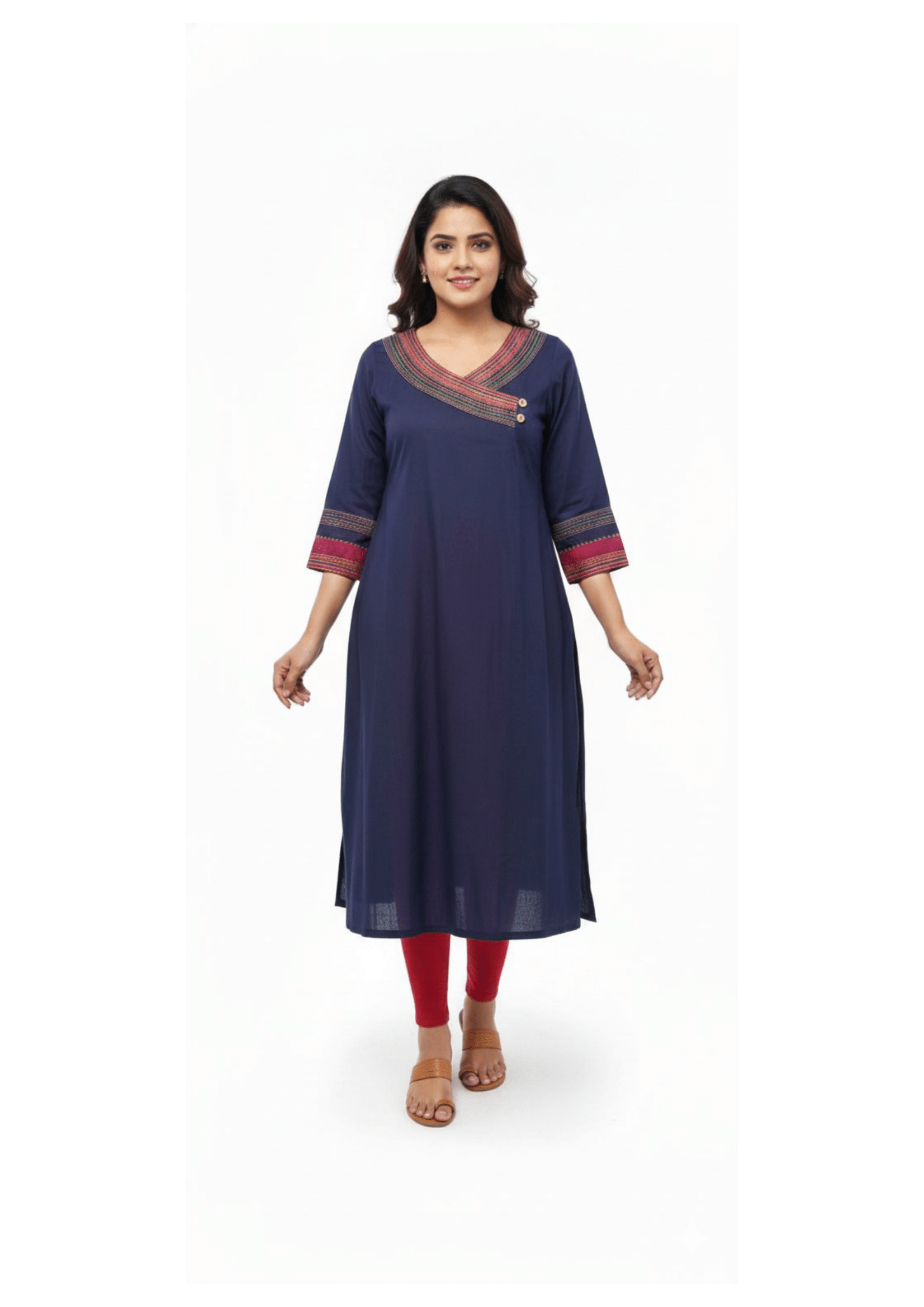 Emerald Kurti with Ethnic Embroidery