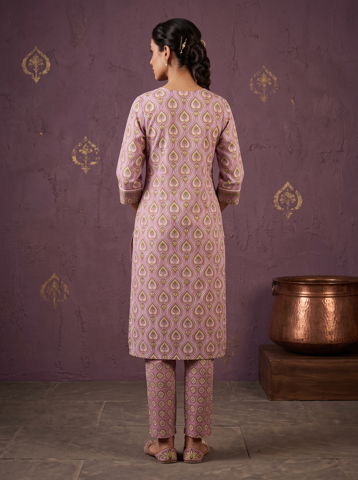 Paneri Embroidery Heritage Printed Kurta Set with Dupatta