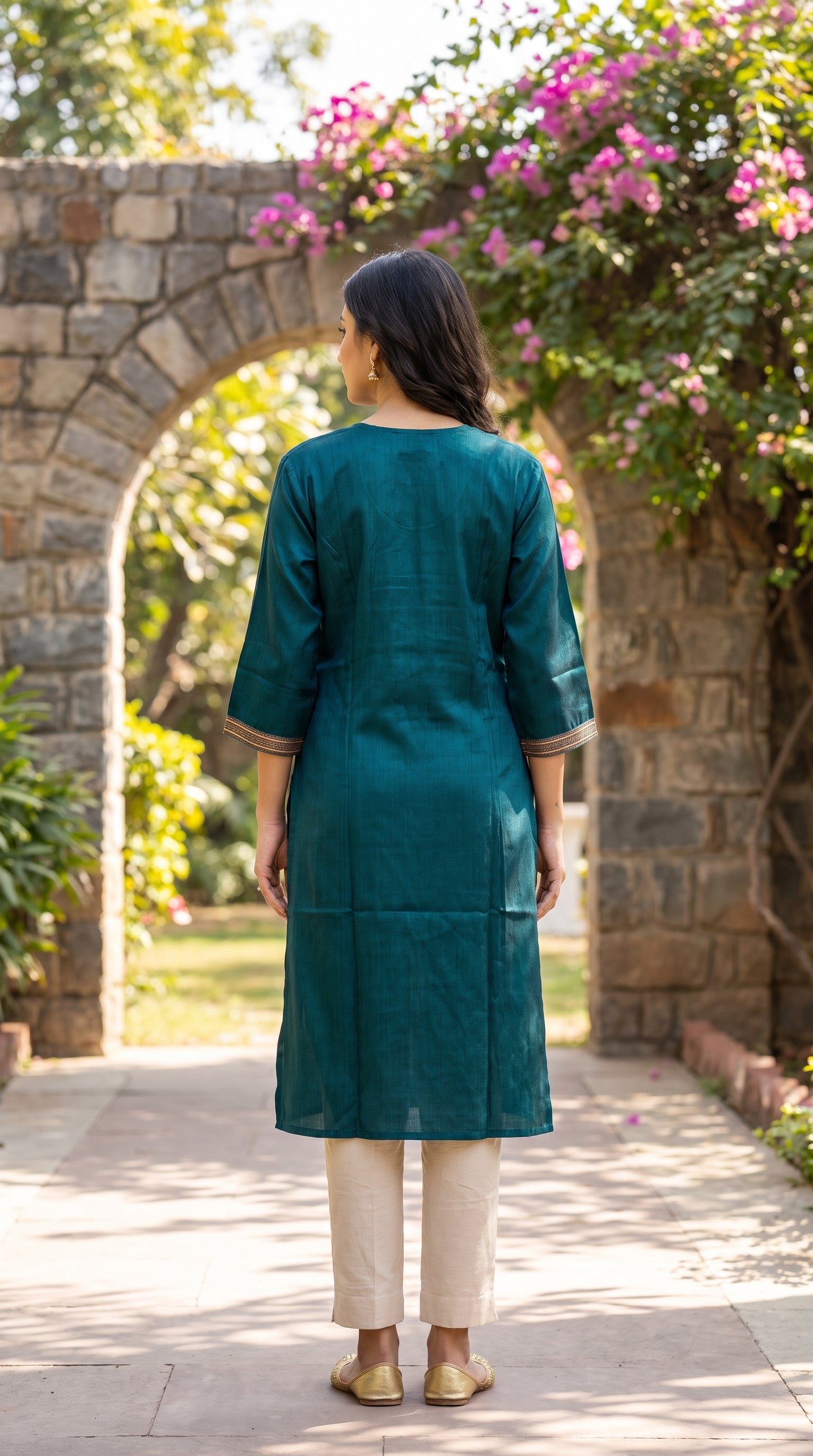 Paneri Embroidery Purple Sillk Kurti