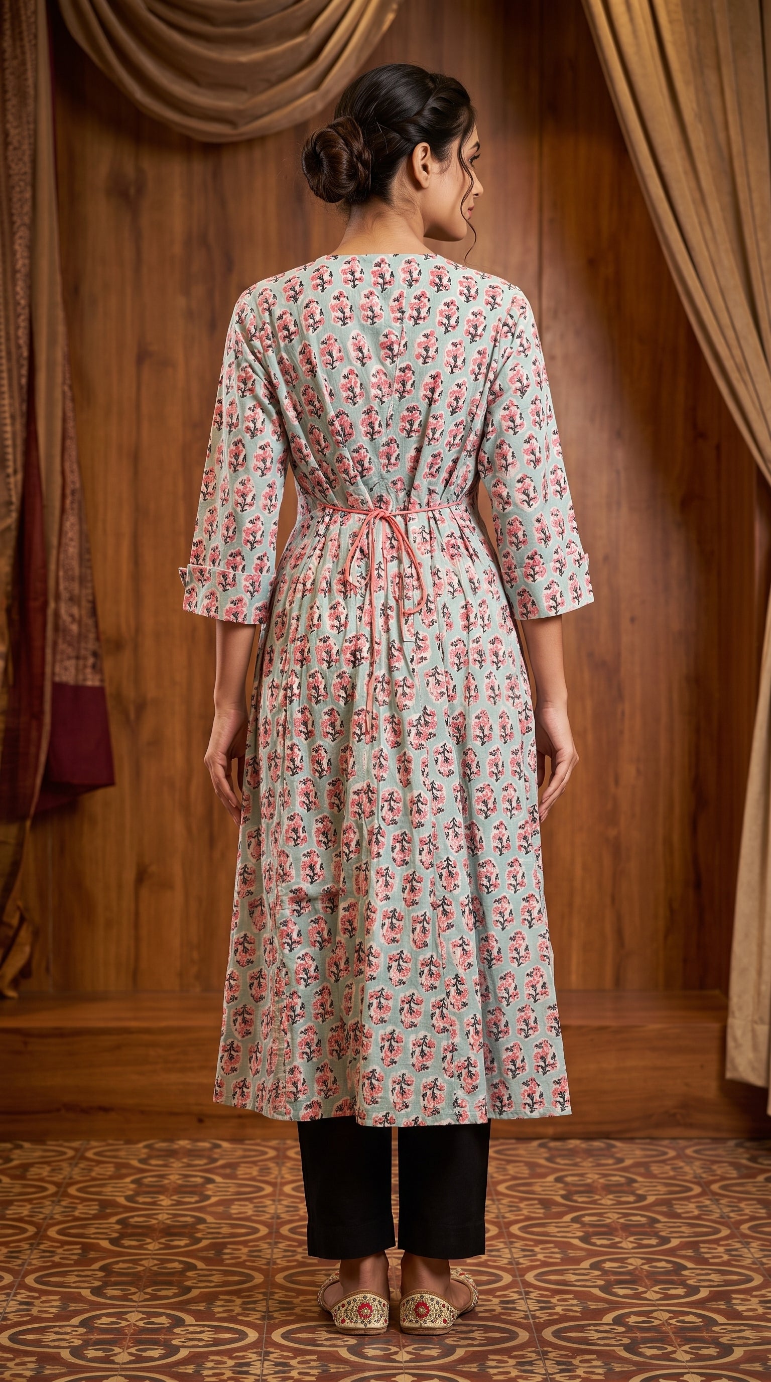 Paneri Embroidery Floral Printed Kurti