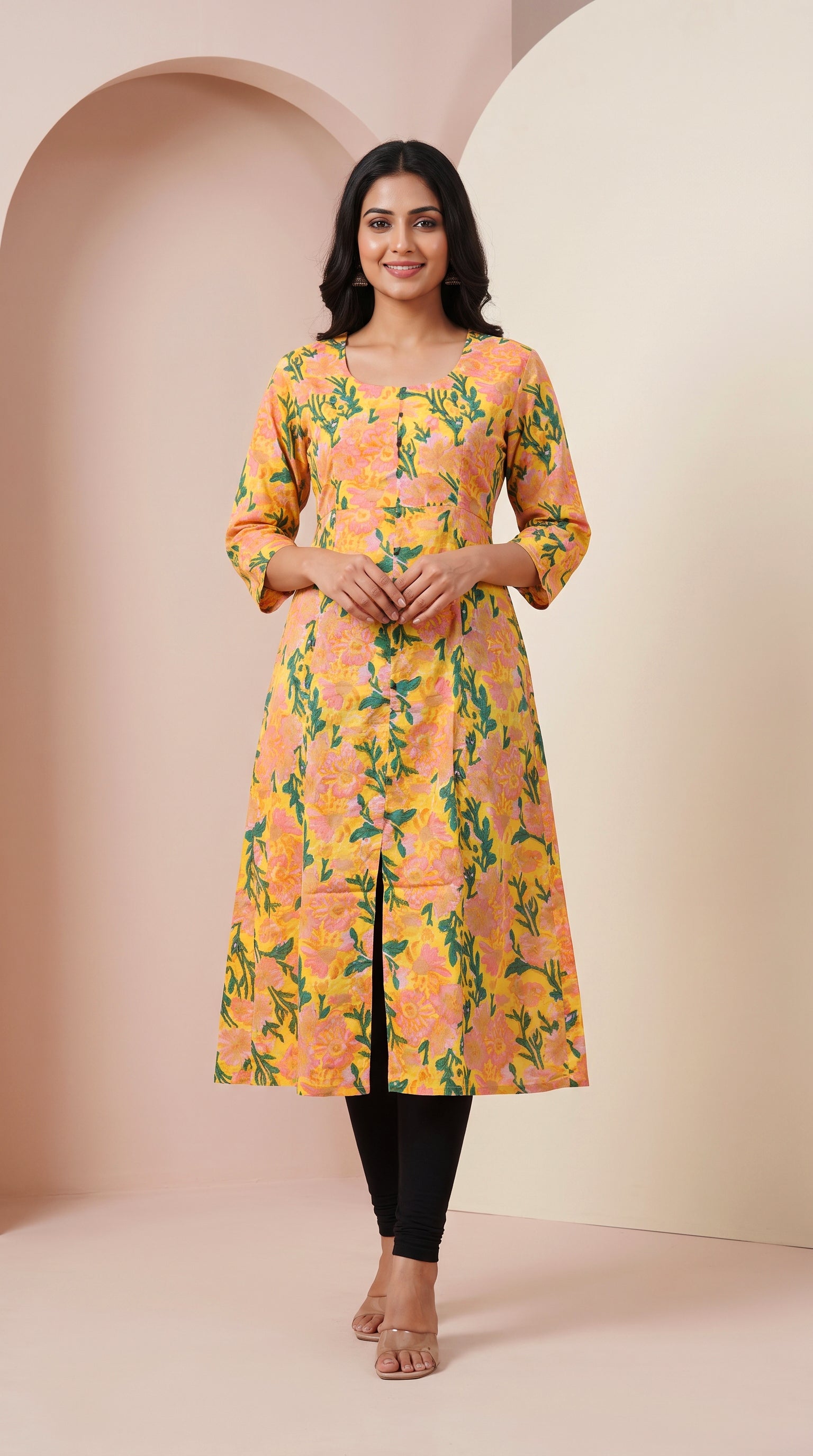 Paneri Embroidery Floral Printed Kurti