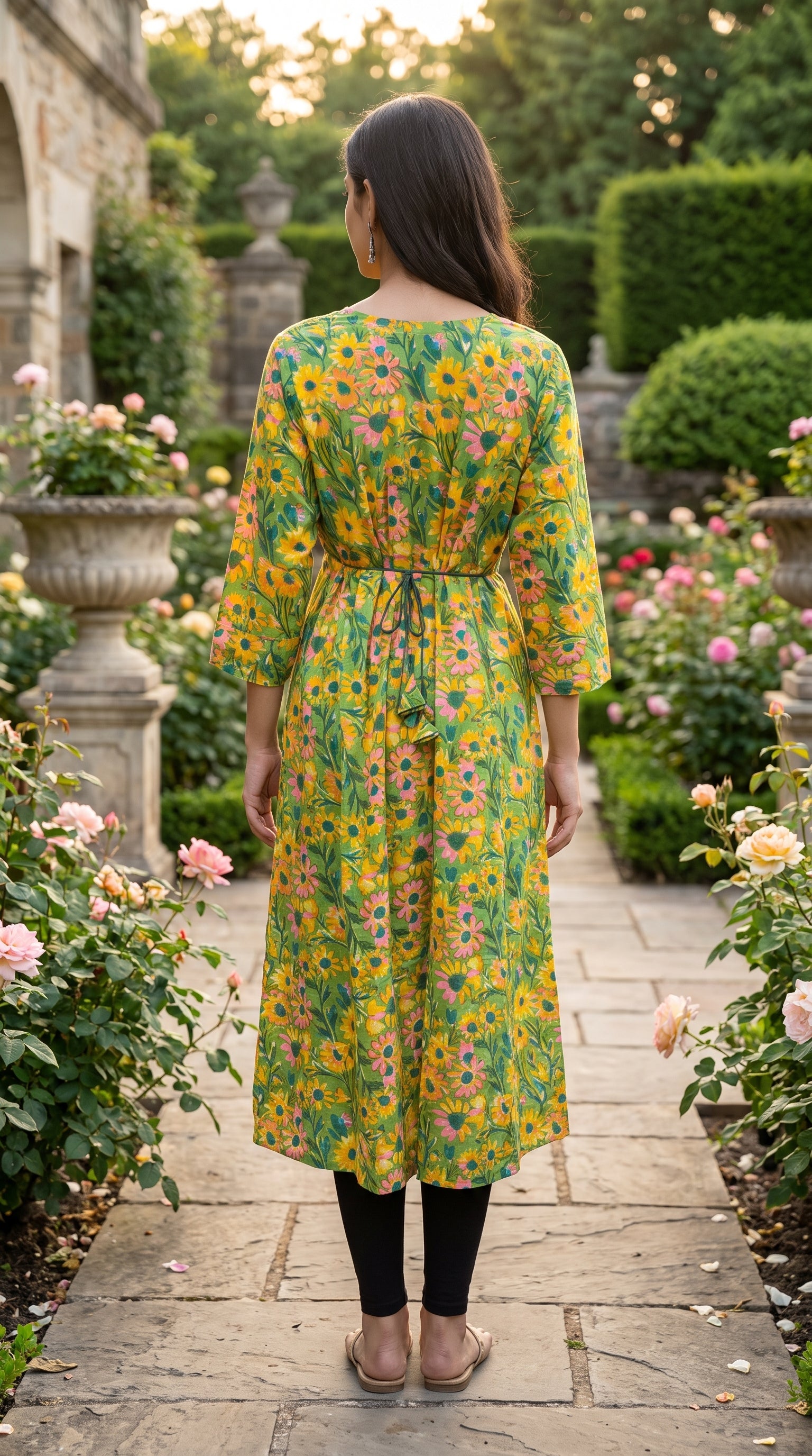 Paneri Embroidery Floral Printed Kurti