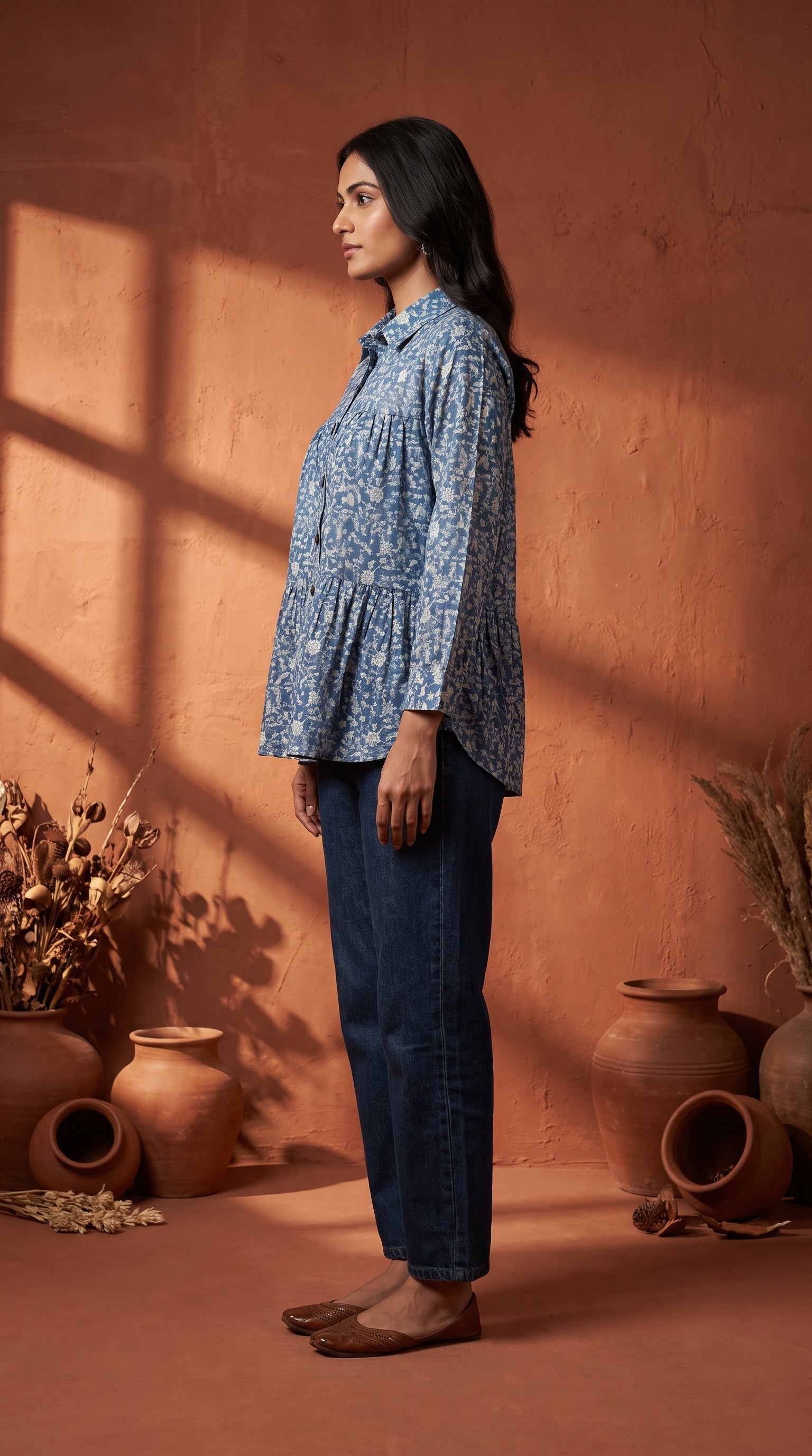 PANERI EMBROIDERY Floral Print Short Kurti