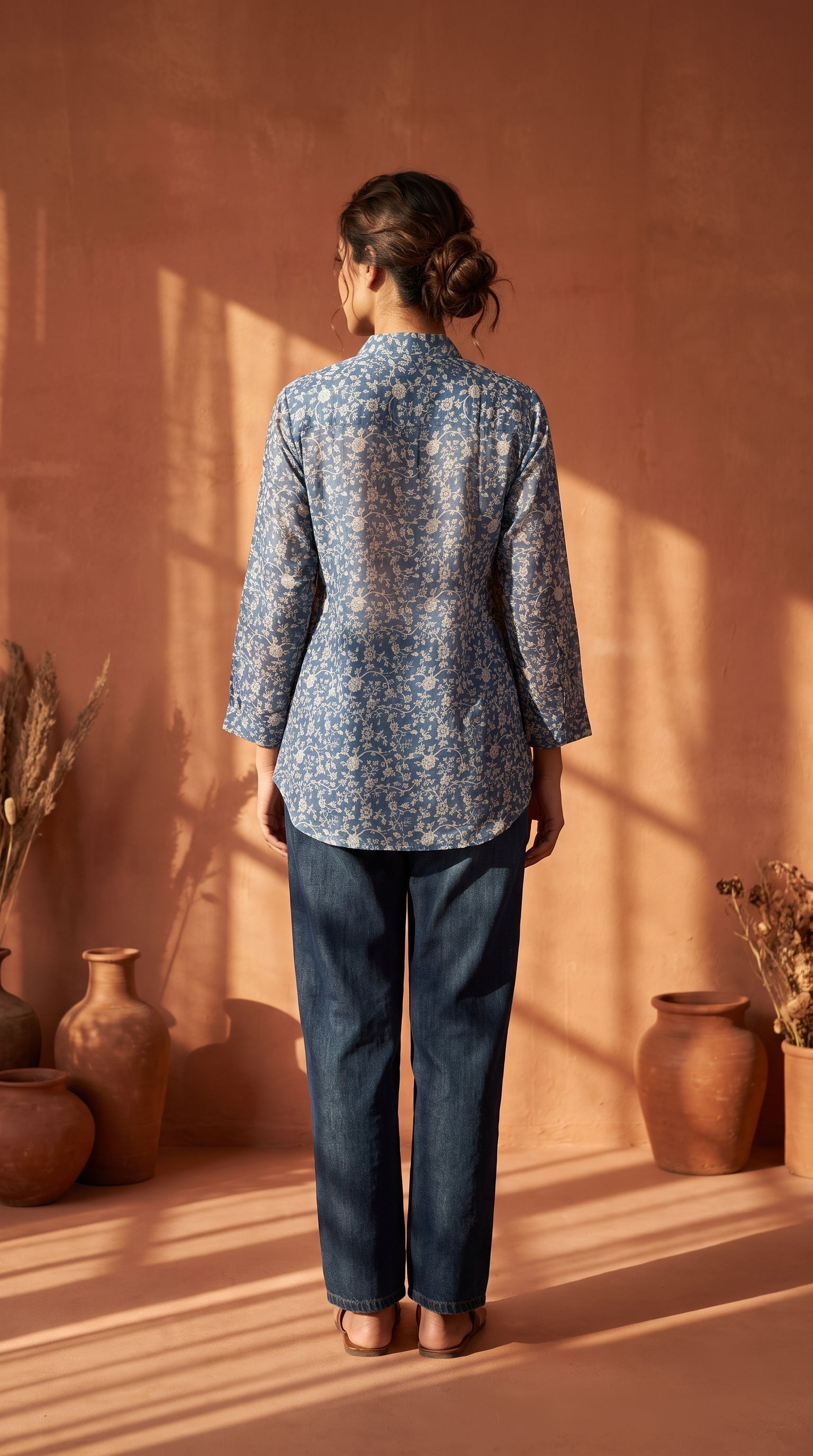 PANERI EMBROIDERY Floral Print Short Kurti