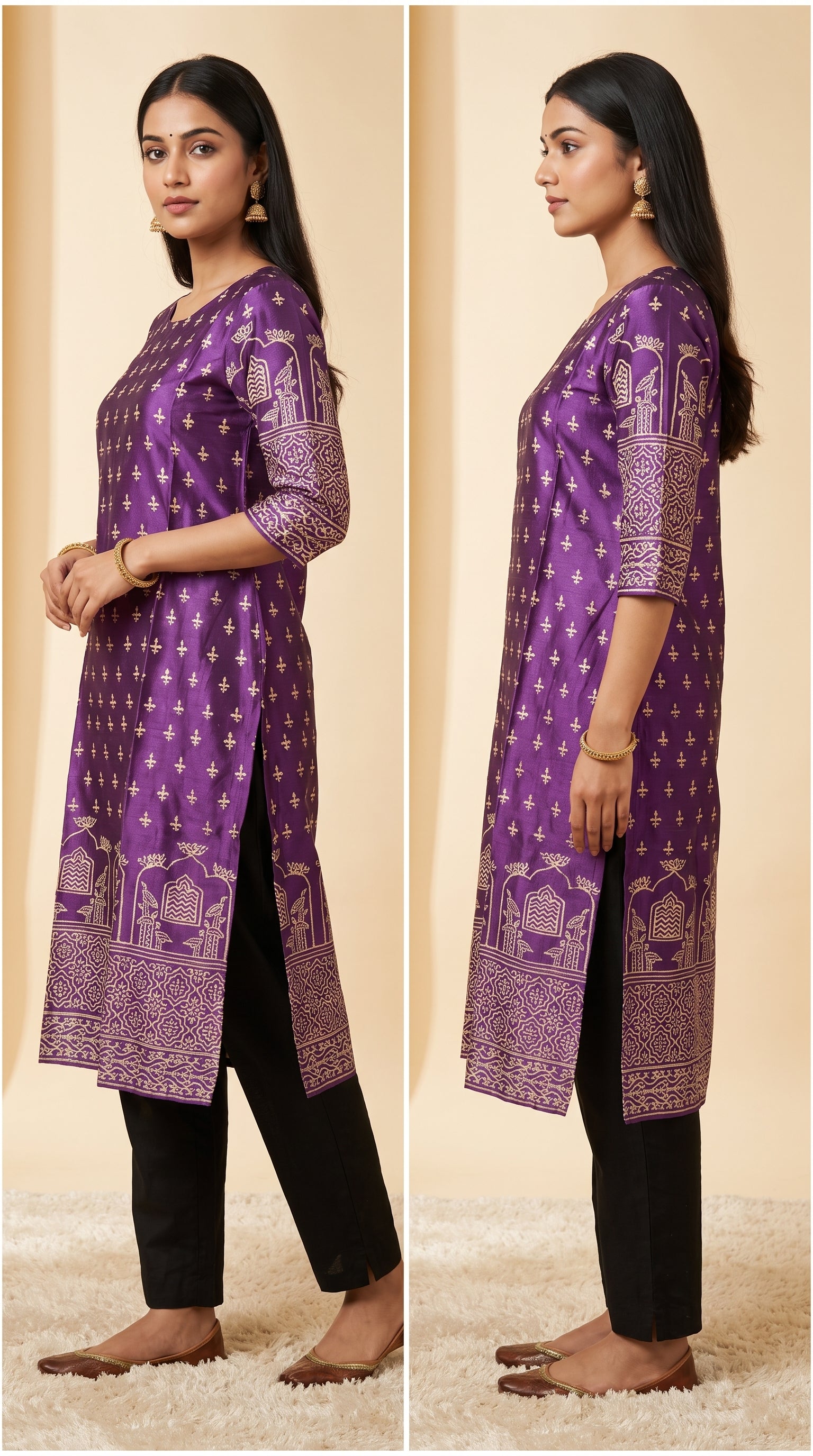 Paneri Embroidery Sillk Ethnic Printed Straight Kurti