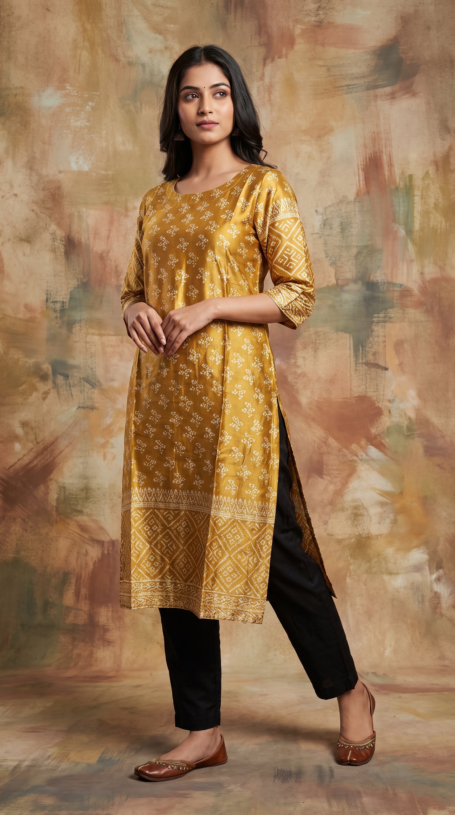 Paneri Embroidery Sillk Ethnic Printed Straight Kurti