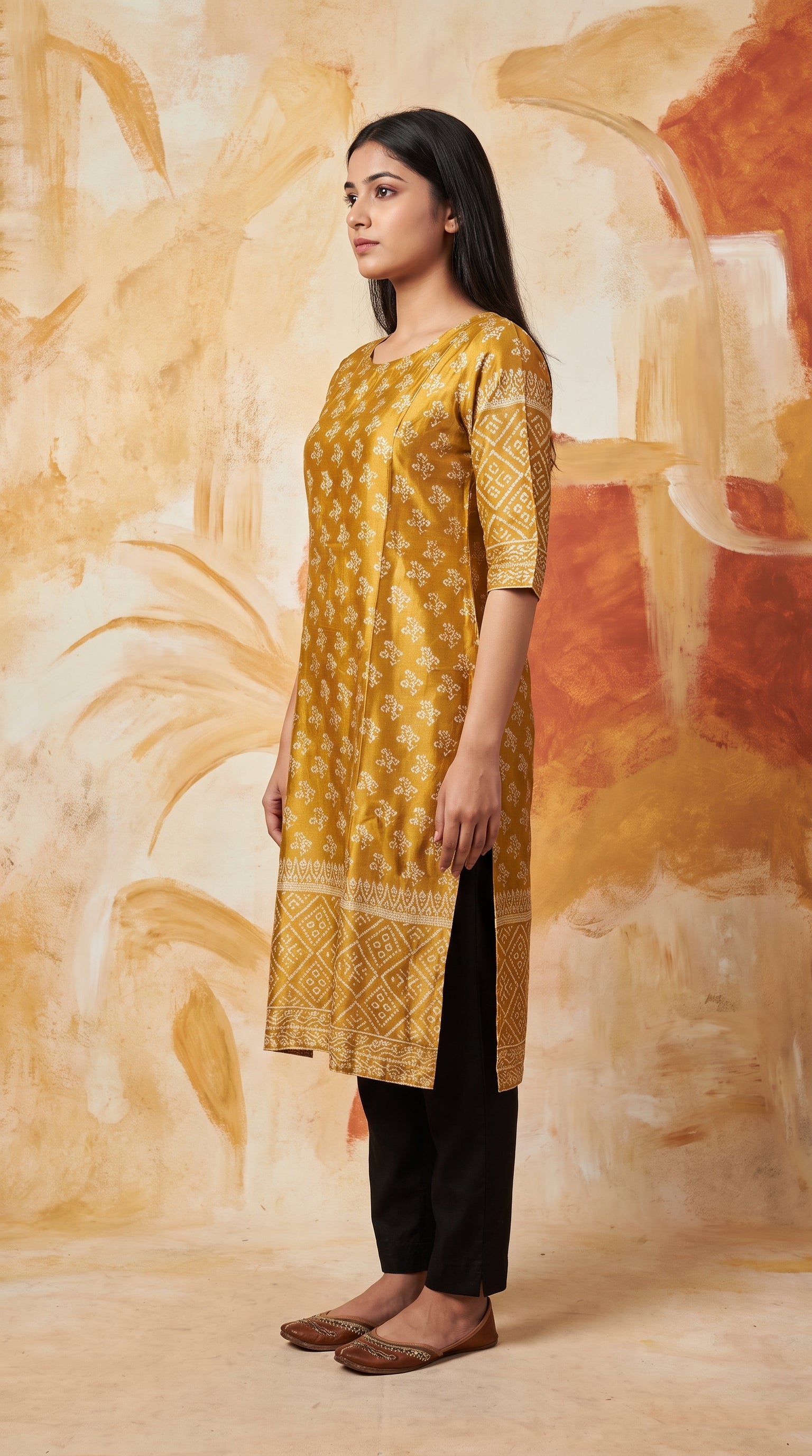 Paneri Embroidery Sillk Ethnic Printed Straight Kurti