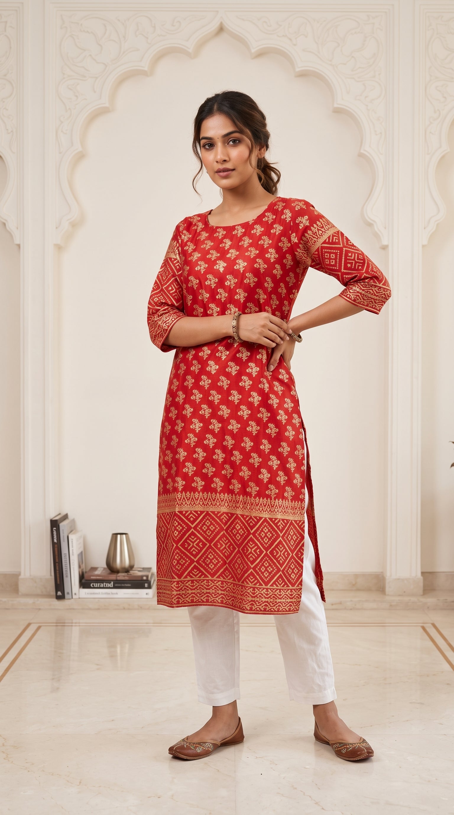Paneri Embroidery Sillk Ethnic Printed Straight Kurti