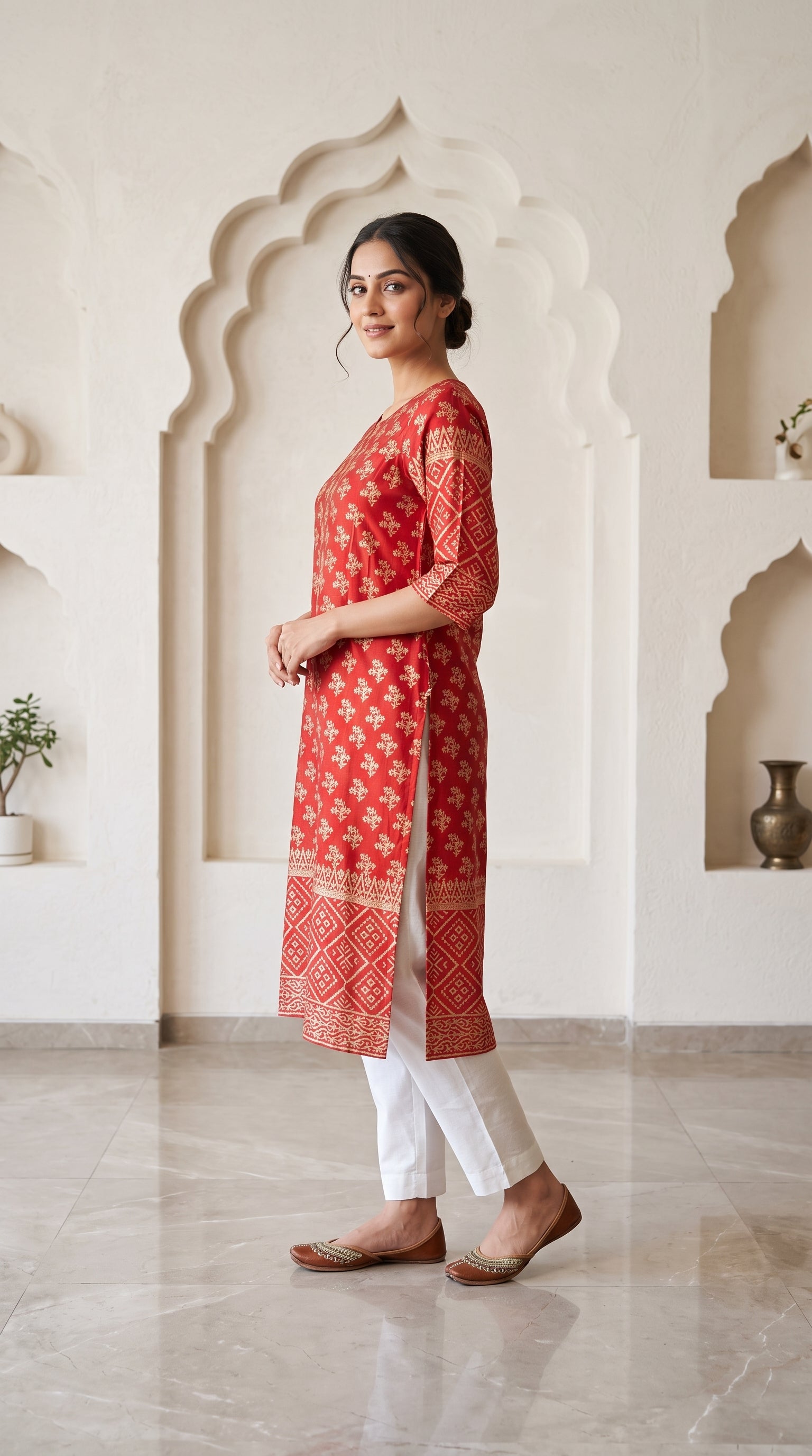 Paneri Embroidery Sillk Ethnic Printed Straight Kurti