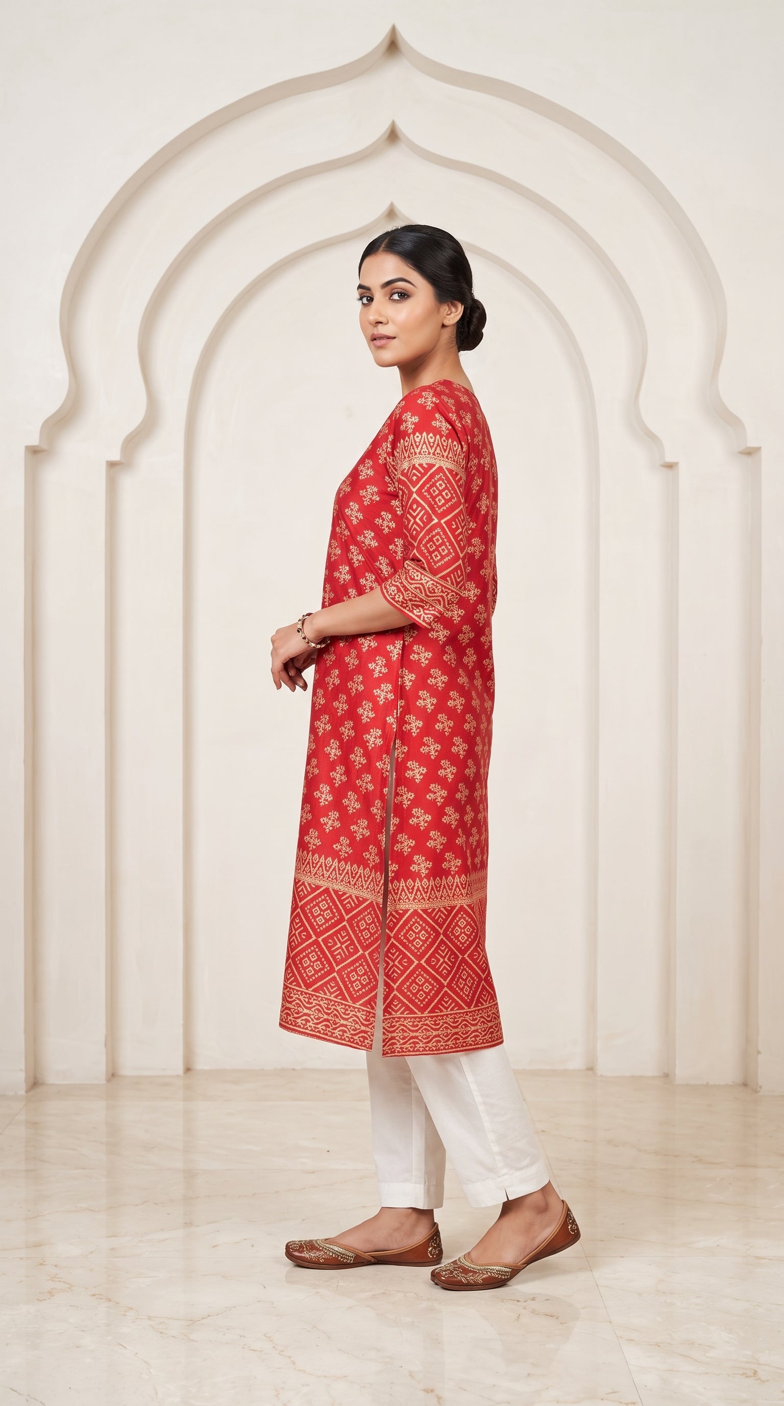 Paneri Embroidery Sillk Ethnic Printed Straight Kurti