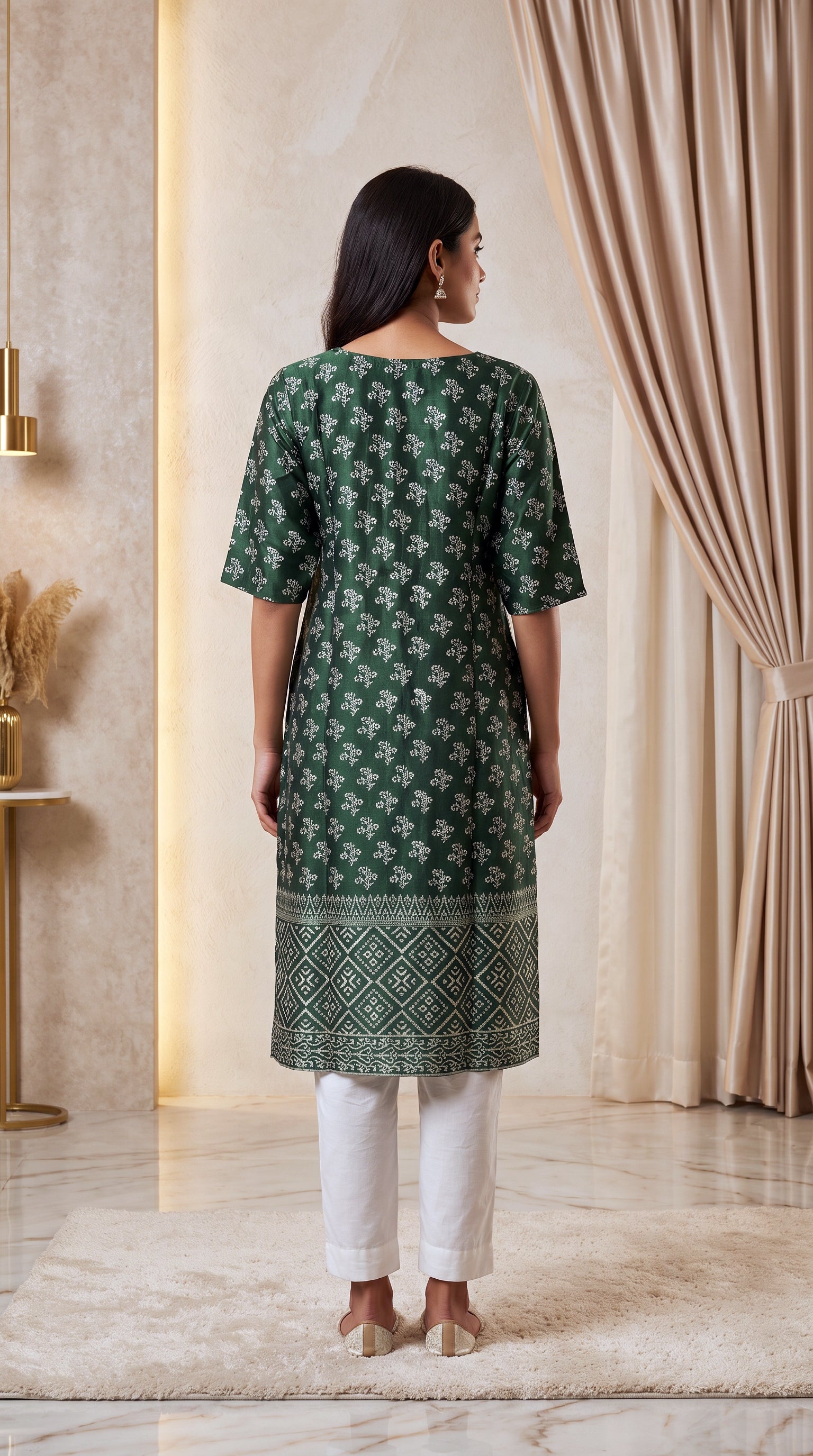 Paneri Embroidery Sillk Ethnic Printed Straight Kurti