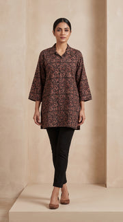 PANERI EMBROIDERY Kalamkari Heritage Printed Short Kurti