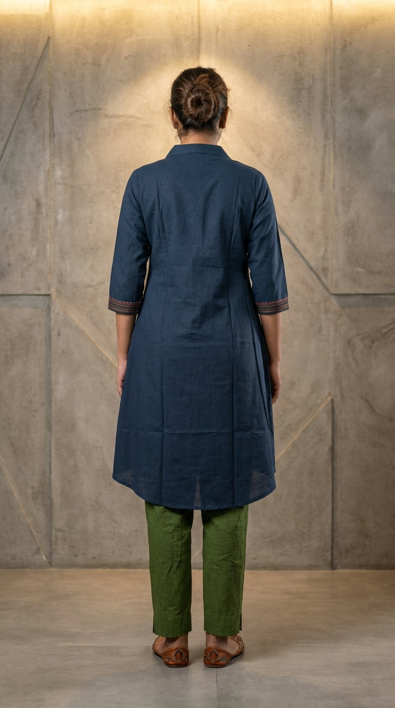 Cotton Collared Neck Casual Kurti