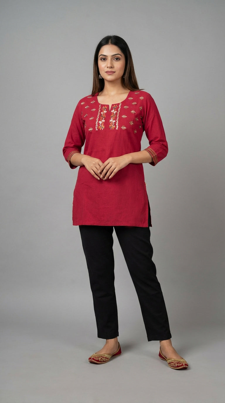 Classic Comfort  Straight Short Kurti