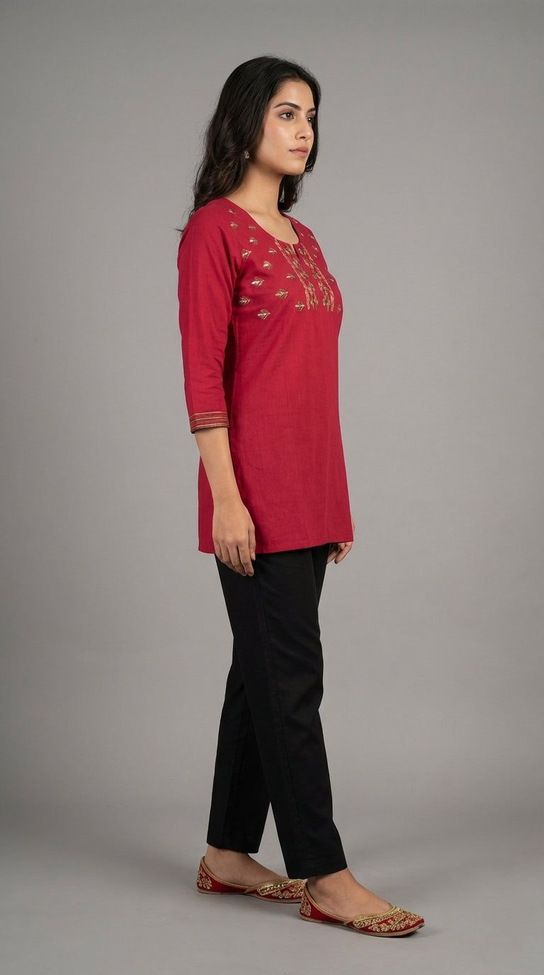 Classic Comfort  Straight Short Kurti