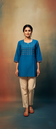 Elegant Threaded Charm Short Kurti