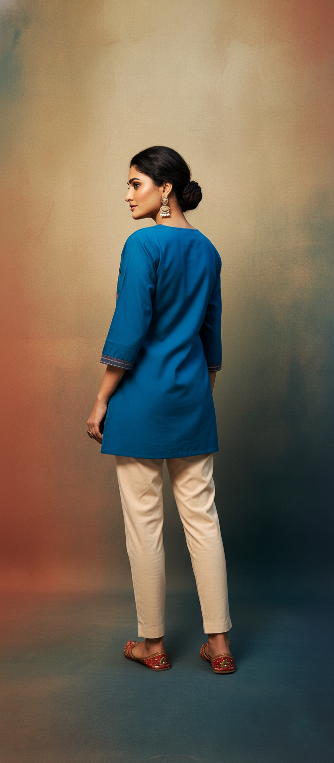 Elegant Threaded Charm Short Kurti