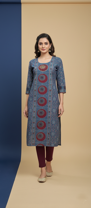 Premium Embroidery Work Ethnic Long Kurti