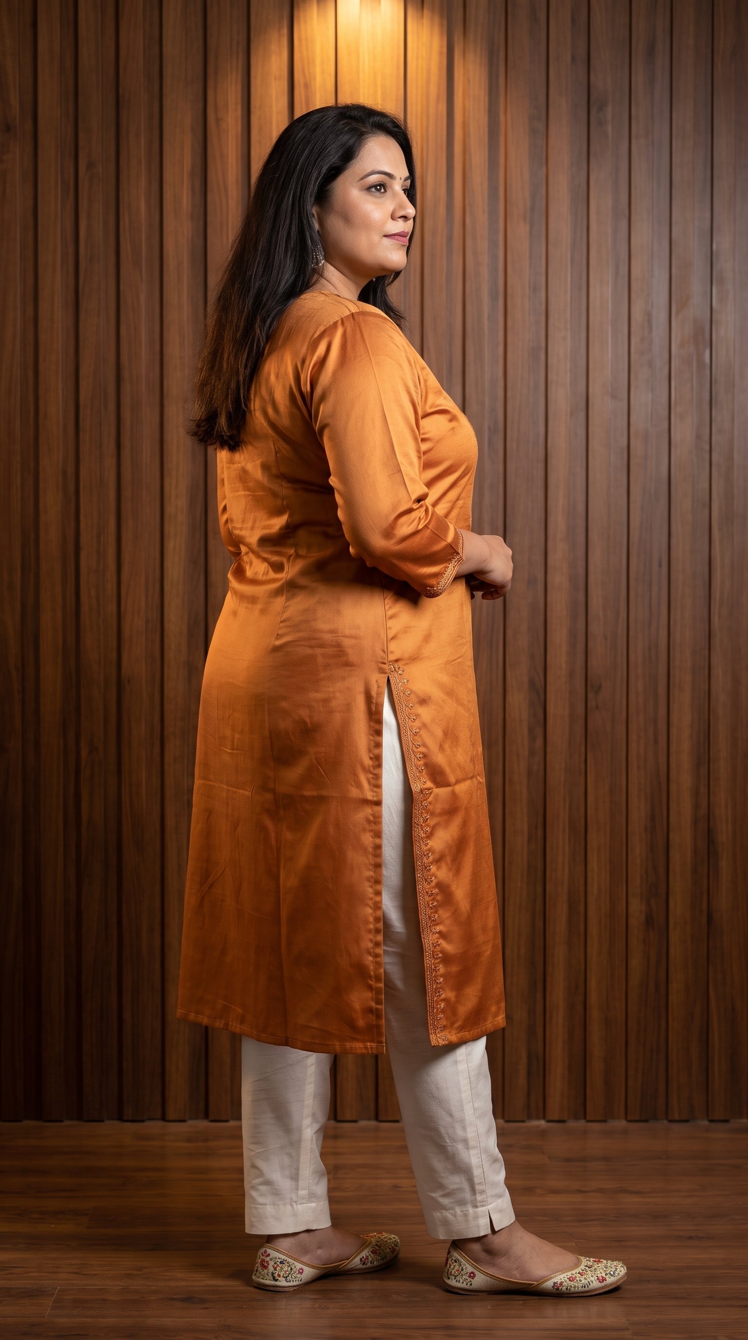 Paneri Embroidery Straight Sillk Kurti