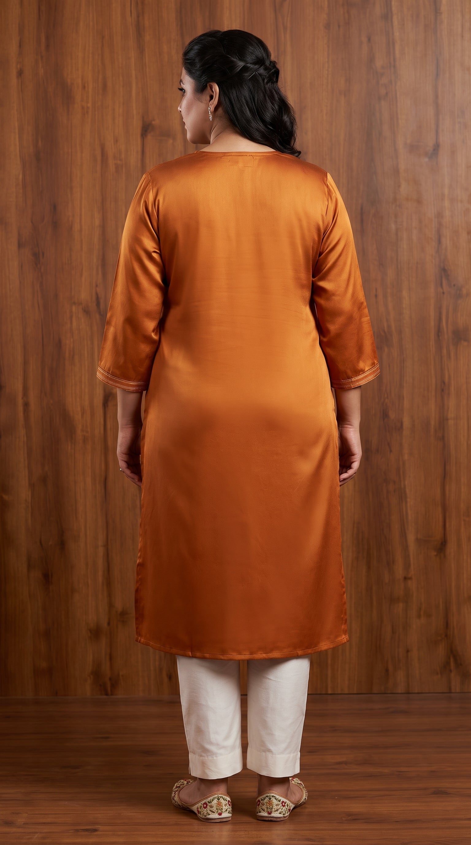 Paneri Embroidery Straight Sillk Kurti