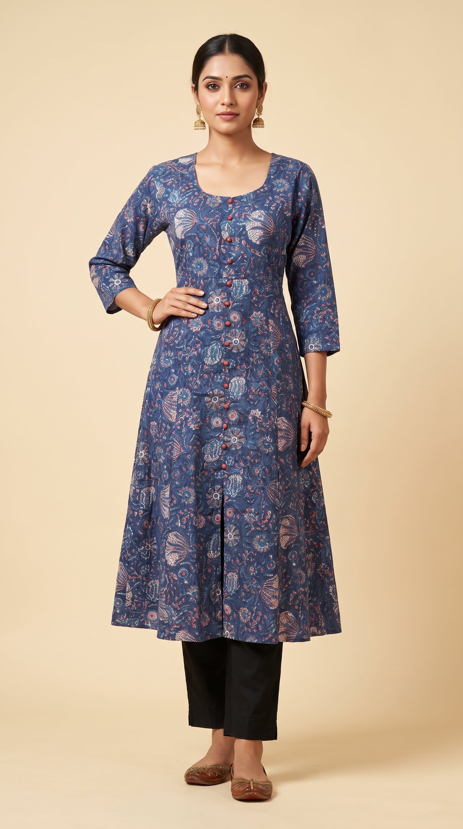 Paneri Embroidery Floral Printed Kurti