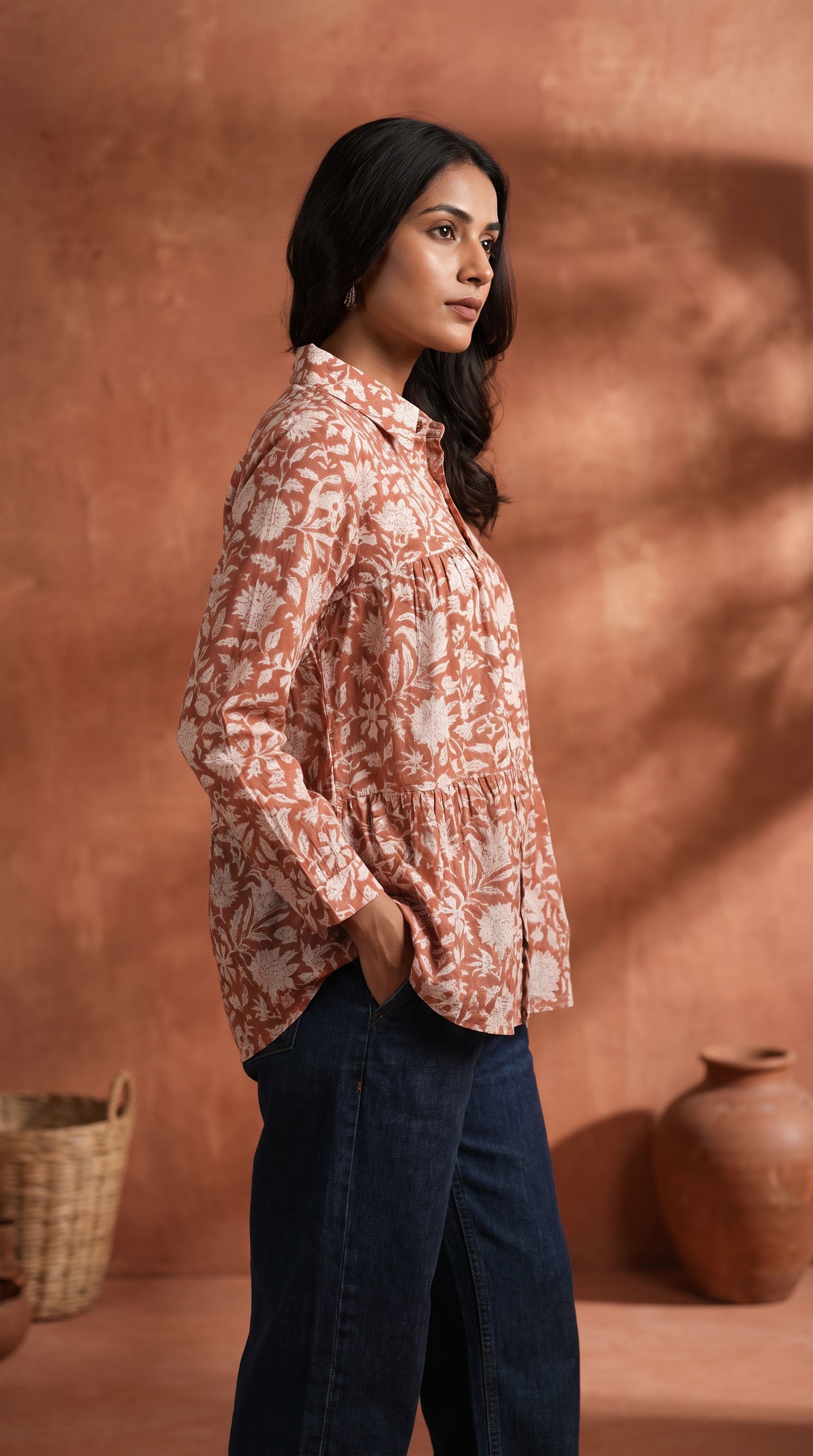 PANERI EMBROIDERY Floral Print Short Kurti
