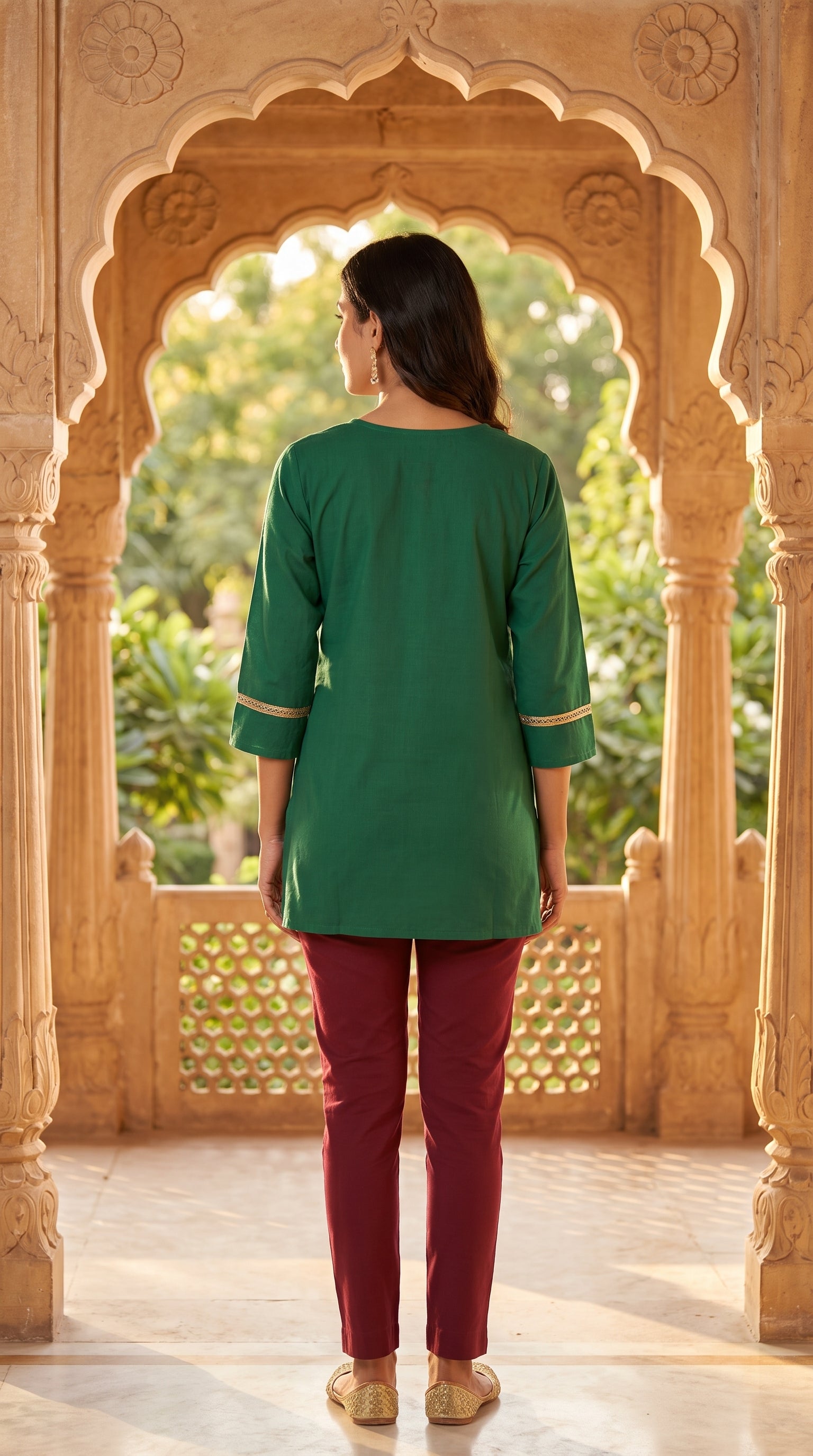 PaneriGrace Embroidered Cotton Short Kurti