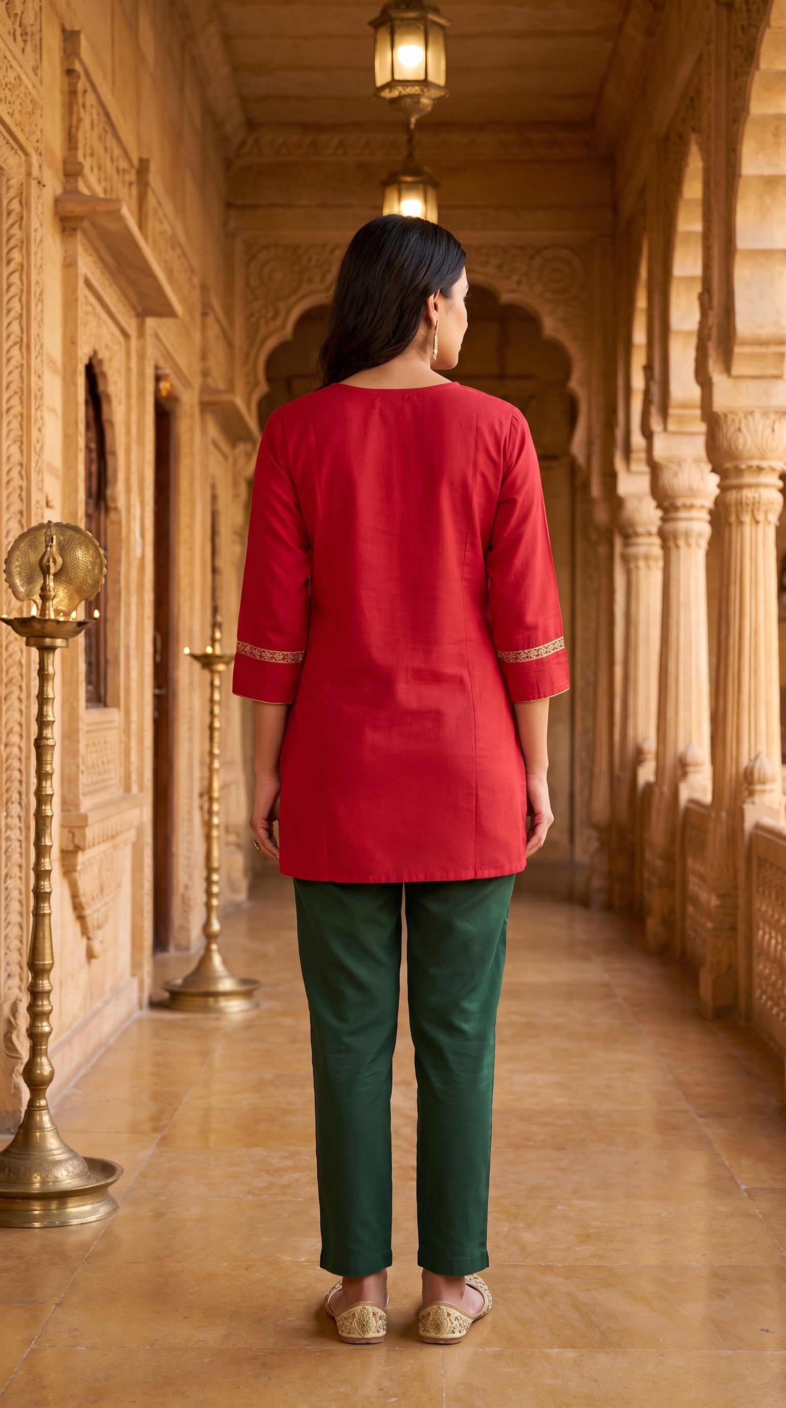 PaneriGrace Embroidered Cotton Short Kurti
