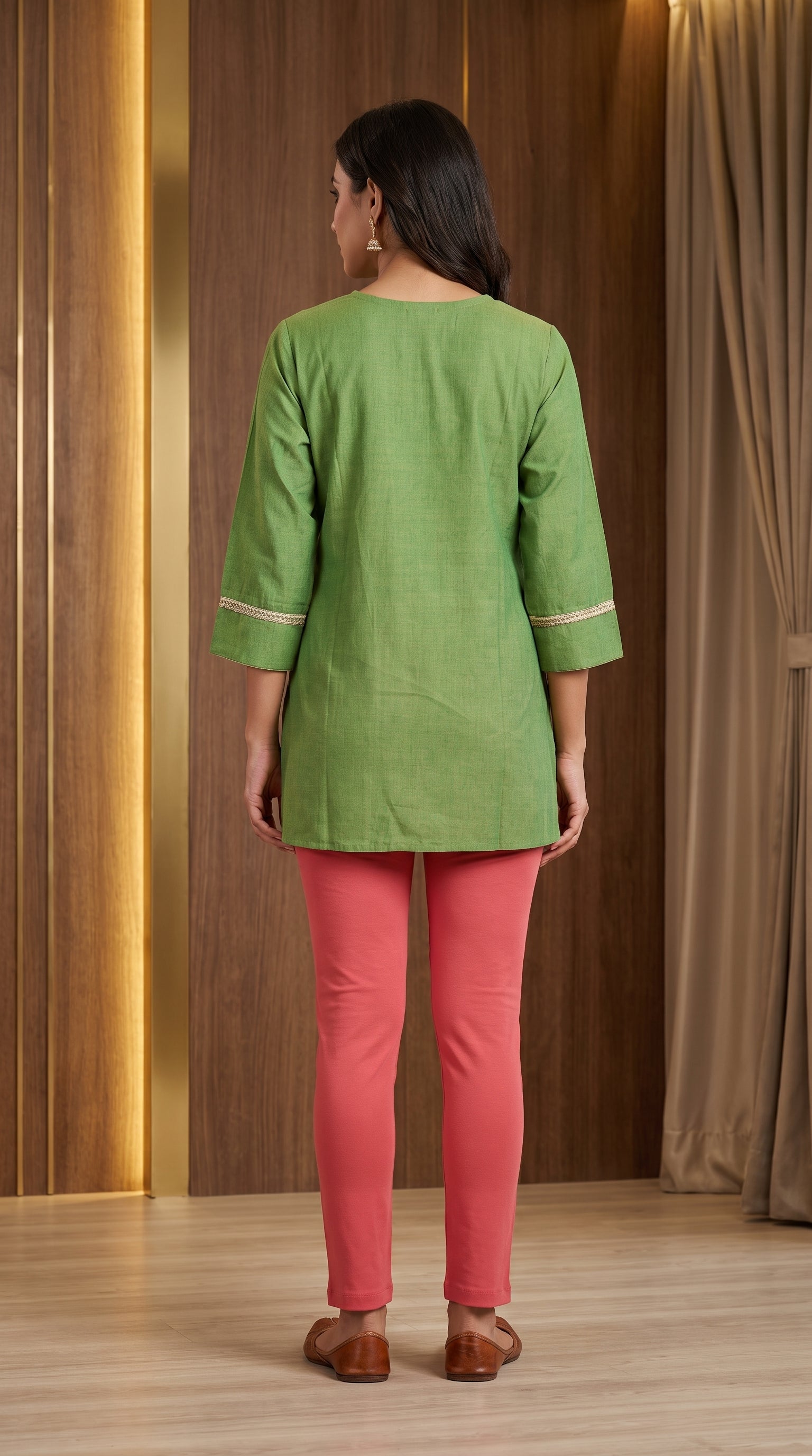PaneriGrace Embroidered Cotton Short Kurti