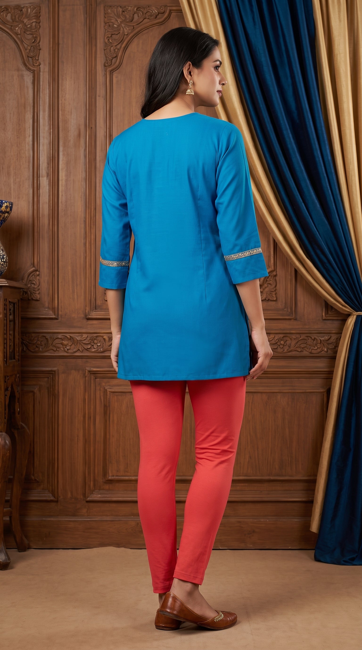 PaneriGrace Embroidered Cotton Short Kurti