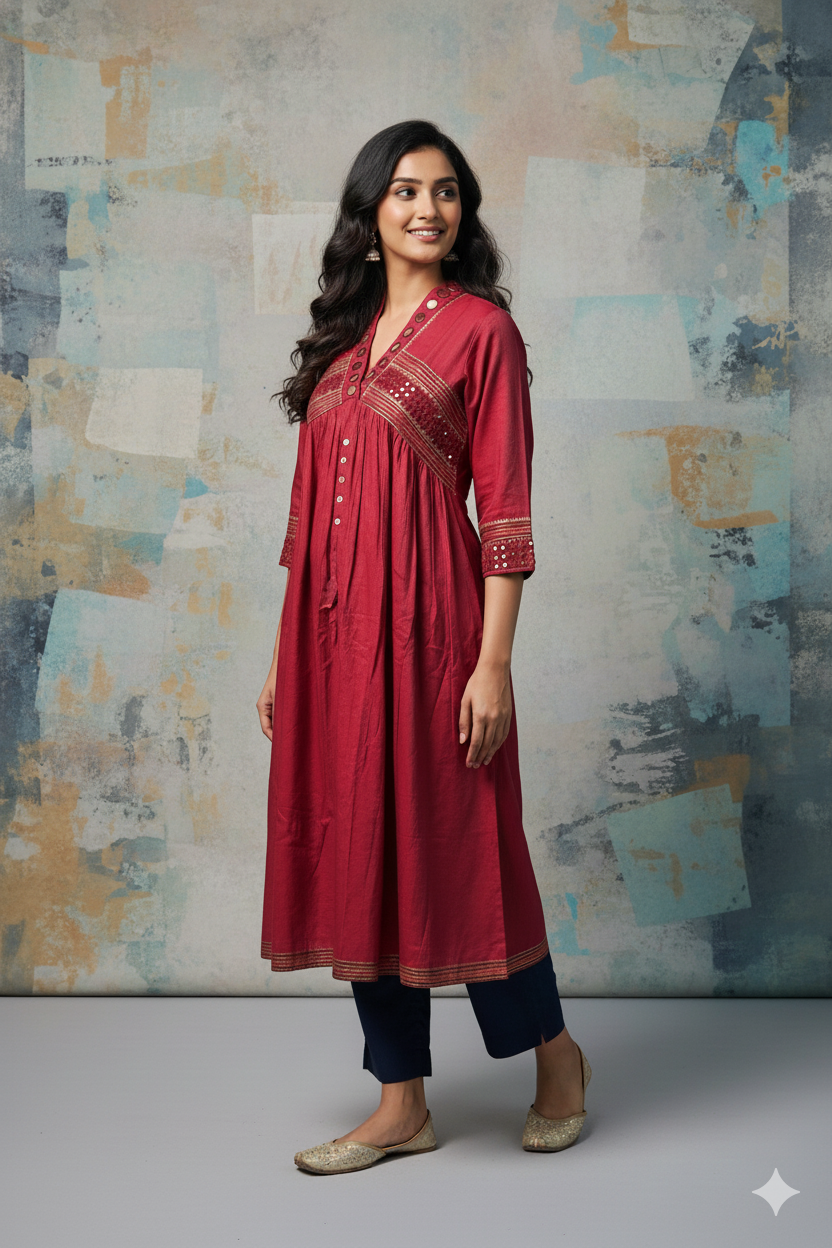Elegant Kurti with Intricate Handwork